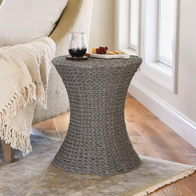 Household Essentials Hourglass Paper Rope Side Table - Image 2