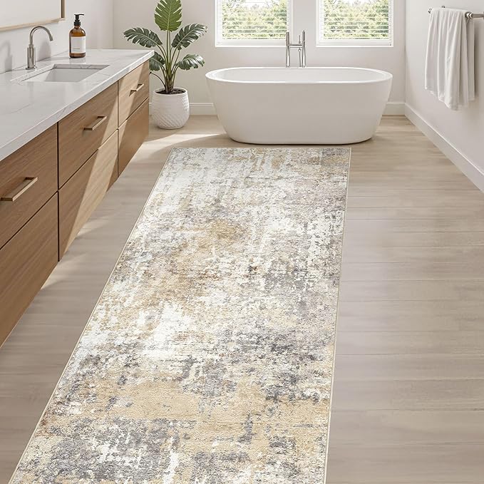 LOONGRUG Runner Rug 2x10 Washable Non-Slip Kitchen Neutral Modern Rug | - Image 5
