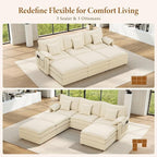 Vesgantti 108" Sectional Sleeper Sofa, 6-Seater Oversized Modular Cloud Couch - Image 7