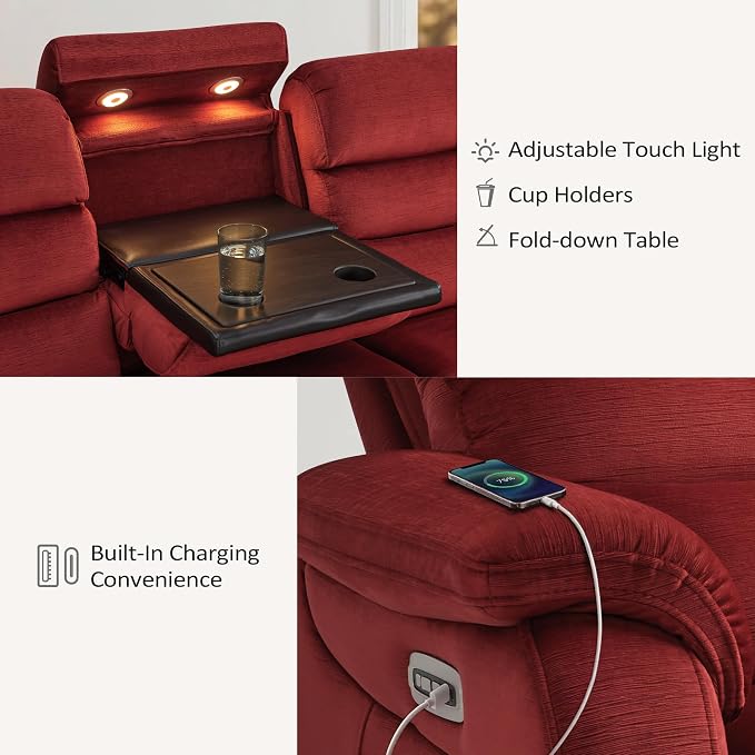 MCombo 87.2'' Wall Hugger Power Recliner Sofa - Image 7