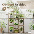 Bamworld Plant Stand Indoor Hanging Plants Shelf 7 Pots Tall Ladder Plant - Image 3