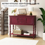 ARTPOWER Console Table with 2 Drawers, Retro Entryway Table with 2 Door - Image 6
