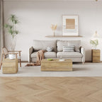 Coffee Table Set for 3, Living Room Table Set, Wood Coffee Table and Side Table - Image 3