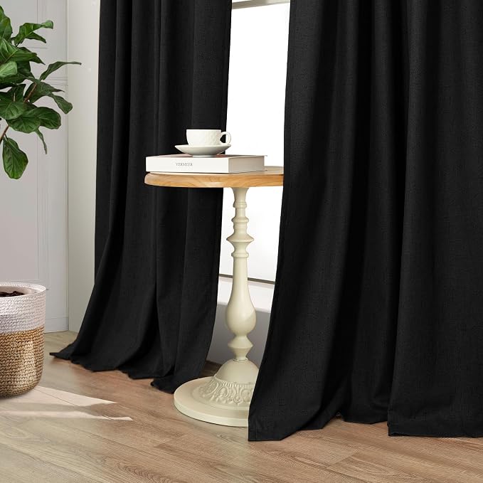Pitalk 54 Inch Blackout Curtains Length 2 Panels Set Back Tab Pocket Room - Image 8