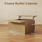 2-Piece Fluted Living Room Set Includes 31.5" Fluted Lift Top Coffee Table - Image 3