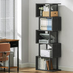 Furologee 6 Tier Bookshelf Tall Geometric Bookcase, S Shaped Industrial Display - Image 8