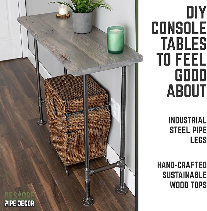Restore by Pipe DÉCOR Live Edge Wood Console Table 48 in. x 16 in. x 34 in. - Image 4