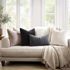 MIULEE Grey Chenille Couch Throw Pillow Covers, 18x18 | Set of 2, Soft - Image 3
