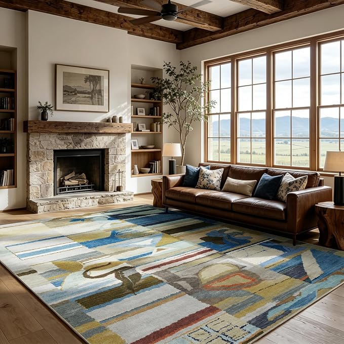 8x10 Modern Abstract Washable Area Rug - Image 5