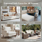 OHSIO Couch Cushion Covers for Sectional Sofa, Stretch Soft Sofa Slipcovers - Image 8