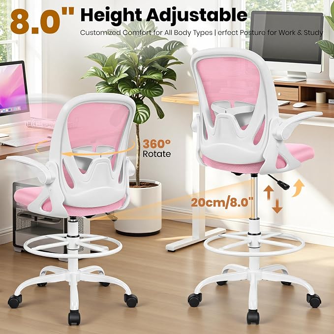 Primy Drafting Chair Tall Office Chair - Image 7