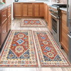 HEBE Boho Kitchen Rugs Set of 3, Non Slip Washable Kitchen Mats - Image 6