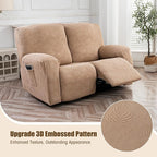 Gennia Recliner Loveseat Cover 4 Pieces, Waterproof Stretch Recliner Sofa - Image 2