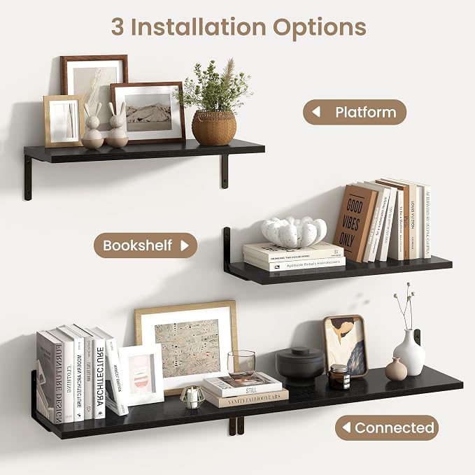 Fun Memories Deep Floating Shelves, 24W x 8D Floating Shelves Set of 2 - Image 5