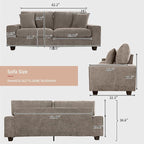 DOPEDIO Modern Loveseat Sofa for Living Room, Chenille Recliner, Removable Cover - Image 2