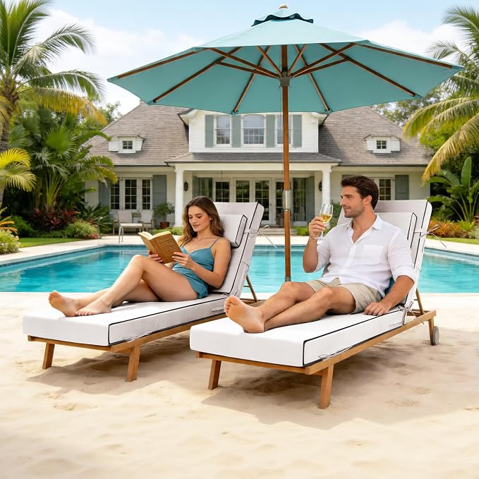 Chaise Lounge Cushions Outdoor 80x26x6 Inch, Fade Resistant 6'' Thicken Outdoor - Image 2
