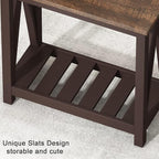 ChooChoo Farmhouse End Table, Rustic Vintage Narrow End Side Table - Image 7
