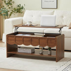 Lift Top Coffee Table with Hidden Compartment, 2 Tier Wooden Center Table with by ORRD