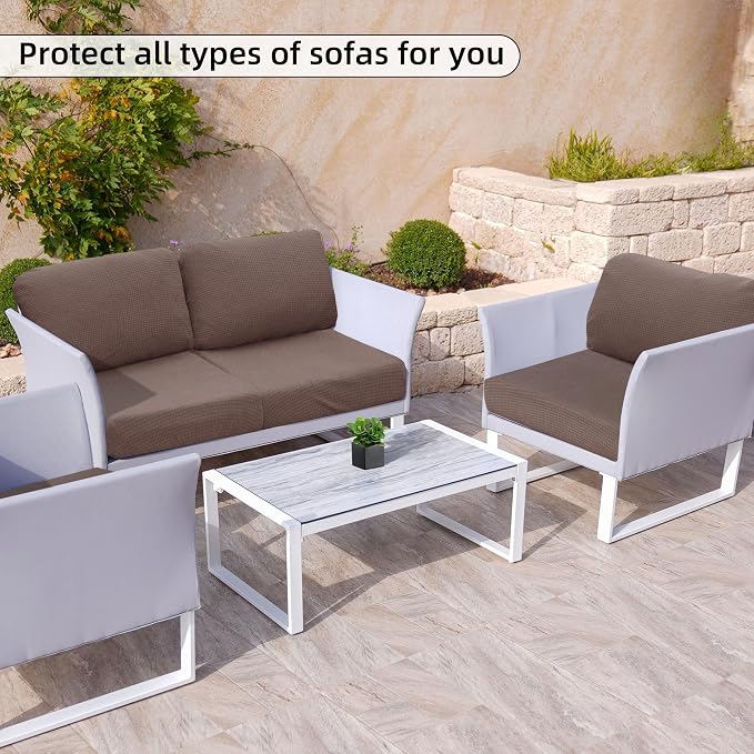 8PCS Patio Cushion Covers.Patio Furniture Couch SeatSlipcovers | Washable - Image 4
