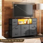 WLIVE Grey Dresser TV Stand for 45, 55 inch TV, Entertainment Center - Image 7