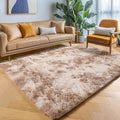 Area Rugs for Bedroom Living Room, Fluffy Tie-Dye Beige 4x6 Indoor Bedside by ONASAR
