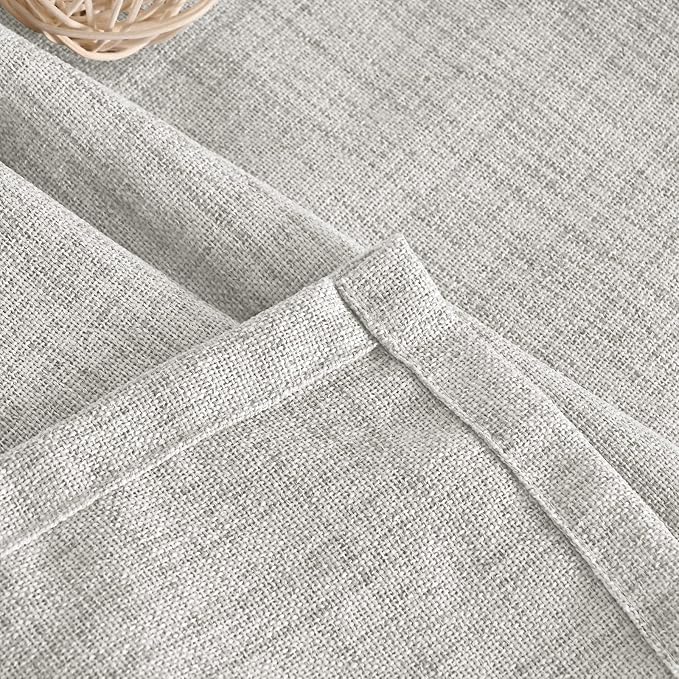 YoungsTex Light Grey Linen Curtains 84 Inch Length - Image 7