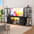 Yenlure LED TV Stand Bookshelf Combo - Image 8