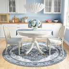 RELEANY Washable Area Rug, Round 6ft, Water Repellent, Pet Friendly, Vintage - Image 2