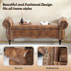 ZZW Storage Ottoman Bench, Tufted Bed Benches - Image 6
