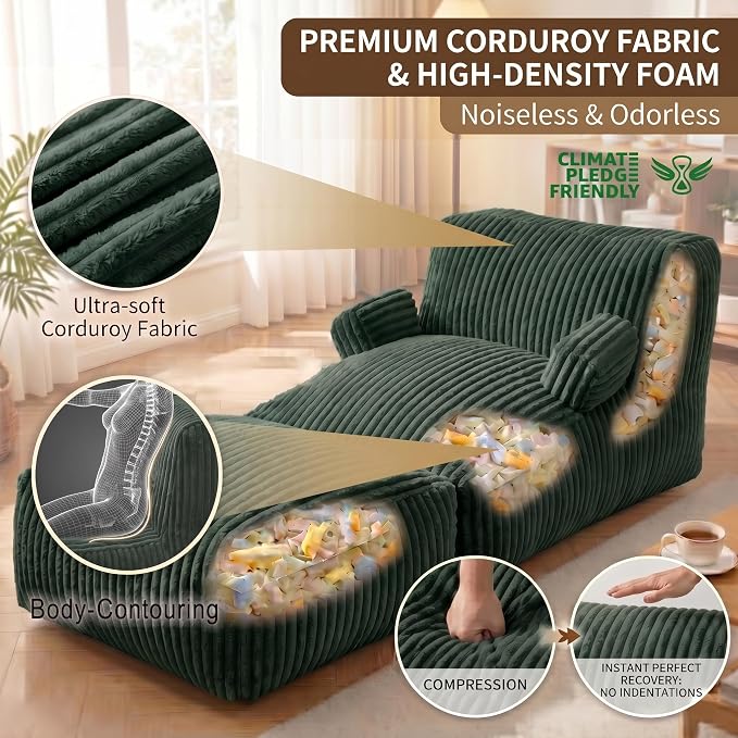 6FT Large Bean Bag Chair Lounger - Image 4