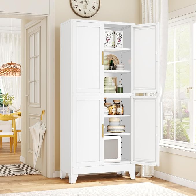 GAIOUS 75.2" Tall Metal Pantry Cabinet, Kitchen Pantry Storage Cabinets - Image 2