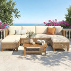 PHI VILLA Wicker Patio Furniture Set, Outdoor Sectional Couch by PHIVILLA