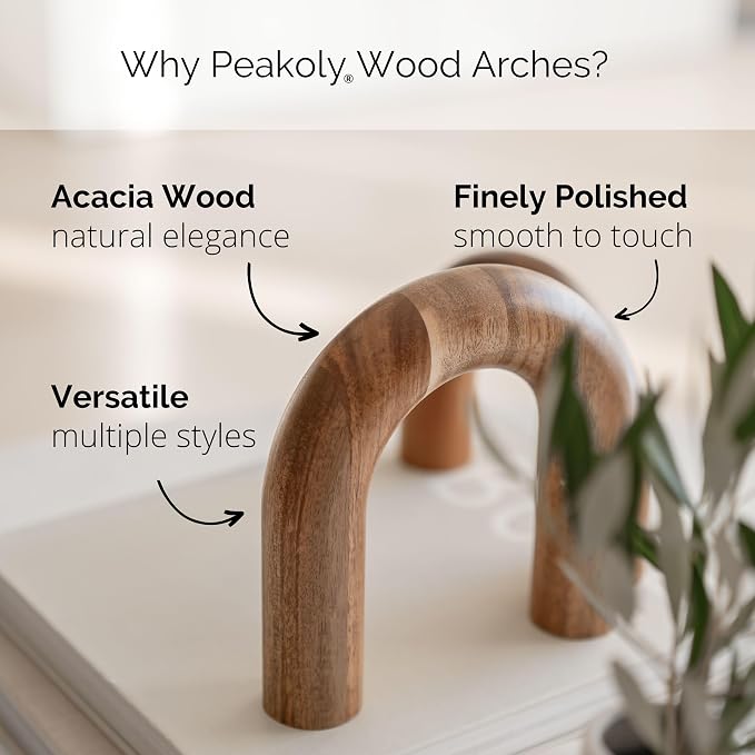 PEAKOLY Wood Arch Bookshelf Decor - Image 4