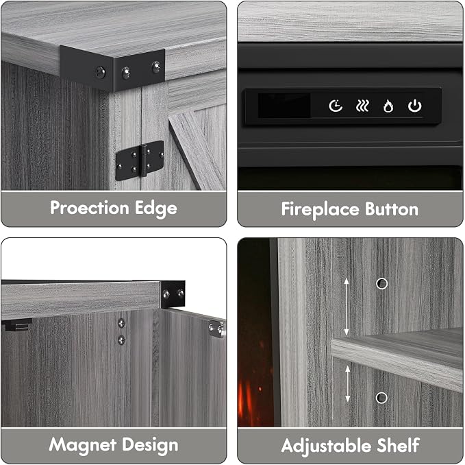 YESHOMY Fireplace TV Stand - Image 6
