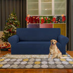 Stretch Loveseat Couch Cover, 2 Cushion Couch Slipcover, Elastic Bottom - Image 2