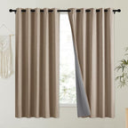 NICETOWN Burlap Vintage Open Linen Weave Flax Thermal Curtains, 100% Blackout - Image 2
