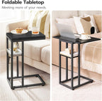 HOOBRO Foldable End Table, C Shaped Side Table - Image 7