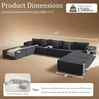 168" Cloud Sectional Couch, Comfort U Shaped Sofa - Image 2