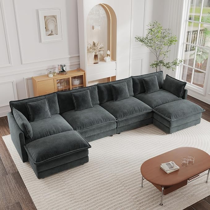 mikibama Modular Sectional Sofa, 146.5 Inch U Shaped Couch Set by Mikibama