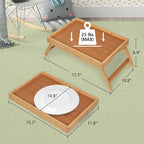 Artmeer Bed Tray Table with Folding Legs, Bamboo Breakfast in Bed - Image 4