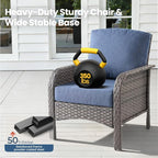 Weaxty Wicker Patio Furniture Set High Back Loveseat Sofa Couch Armchair Coffee - Image 5