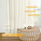 Light Filtering Natural Linen Curtains 63 Inch Length - Image 4
