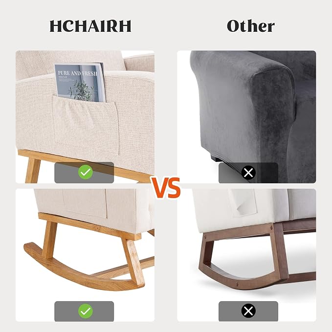 HCHAIRH Rocking Chair Nursery, Nursing Rocker Chairs - Image 5