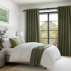 Olive Green Curtains 120 Inch Long 2 Panels Set - Image 7