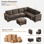 104'' V Shaped Modular Sofa, Sectional Couch - Image 2