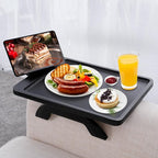 SINWANT Couch Armrest Table, Large Bamboo Couch Arm Table 360° Phone Holder by SINWANT
