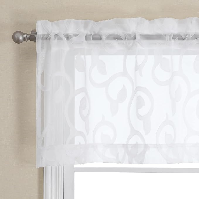 Furman White Sheer Curtains Valances by OWENIE