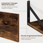 Fun Memories Floating Shelves for Wall, 12 Inch Deep Floating Shelves Set of 2 - Image 5