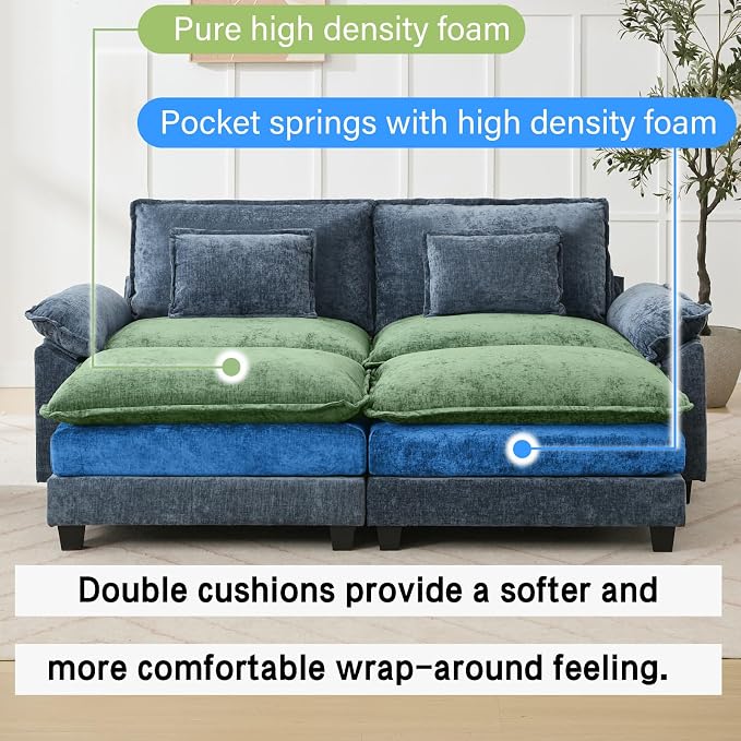 Oprisen 86" Modular Sectional Sofa, Comfy Cloud Couch Sectional Sofa - Image 3