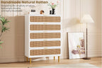 GarveeHome Rattan 5 Drawer Dressers - Image 7
